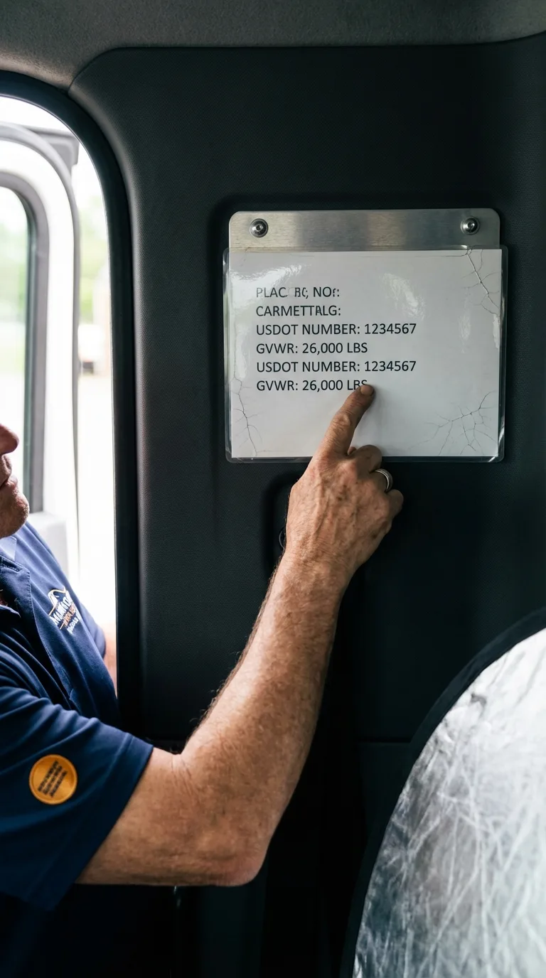 USDOT licensing placard verification in Grove City